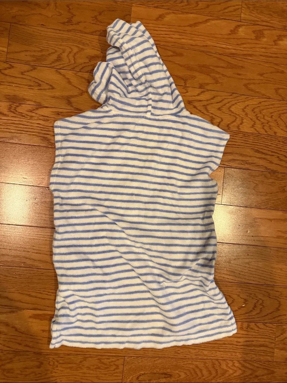 GAP Kids Blue and White Striped Hooded Swim Coverup